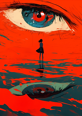 Giant Eye and Girl