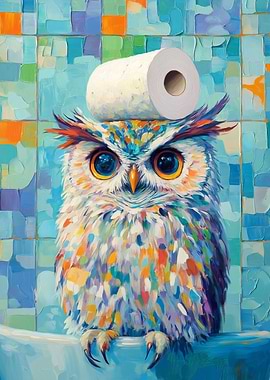 Owl with Toilet Paper