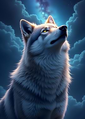 Wolf Under the Stars
