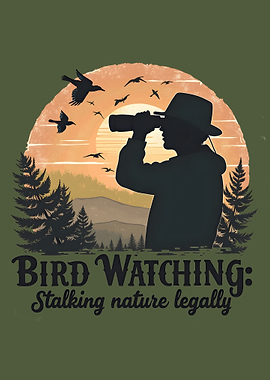 Birdwatching Silhouette - Stalking Nature Legally Ornithology