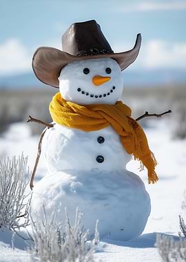 Cowboy Snowman