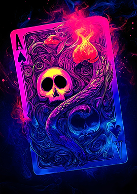 Ace of Spades Skull Cards
