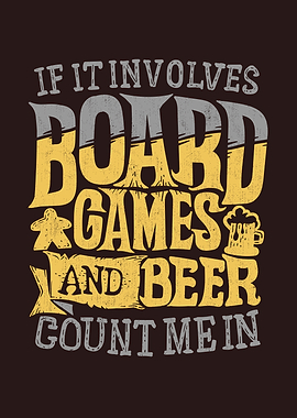 Board Games and Beer Board Game Inspired Illustration Poster