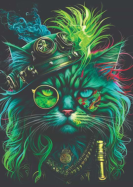 Steampunk Cat Portrait