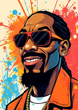 Snoop Dogg Cartoon Portrait