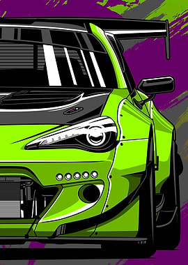Scion FRS Tuner Car Illustration