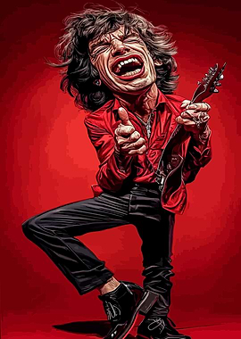 Mick Jagger Caricature