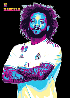 Marcelo Real Madrid Retro Art