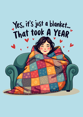 Quilting Patchwork Blanket Handmade Blanket Sewing Cozy Blanket Humor