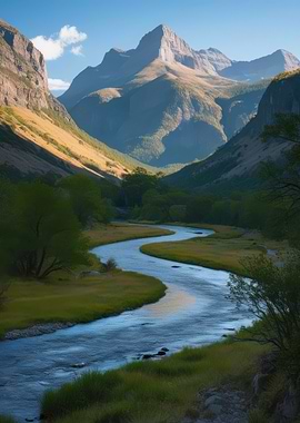 Mountain River Landscape