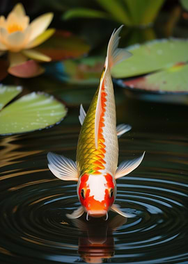 Koi Fish in Pond