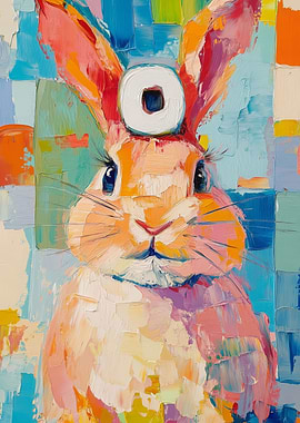 Colorful Rabbit Painting