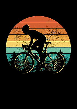 Retro Cycling Silhouette