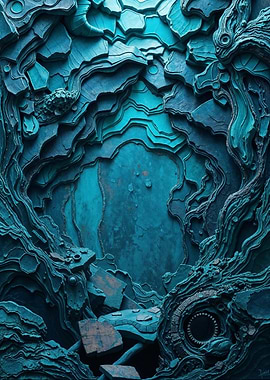 Abstract Teal Landscape