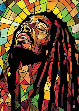 Bob Marley Stained Glass
