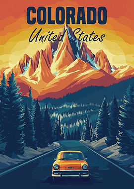 Colorado Mountain Road Trip Poster
