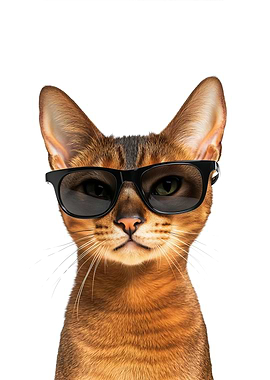 Cool Abyssinian Cat in Sunglasses
