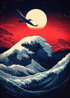 Great Kanagawa Wave, Red Sky