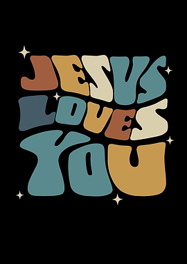 Jesus Loves You Retro Design
