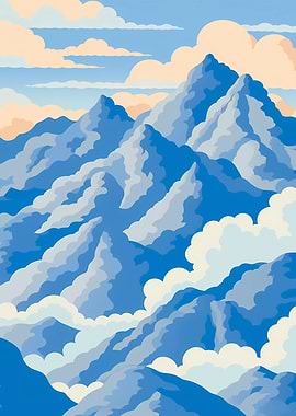 Blue Mountain Cloud Landscape