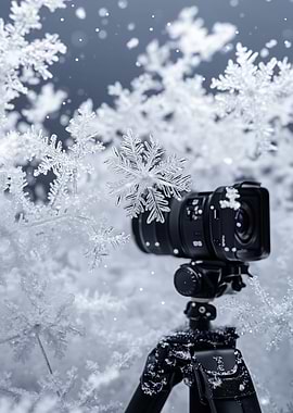 Camera in Snowflakes