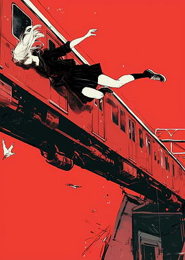 Falling Girl Anime Art