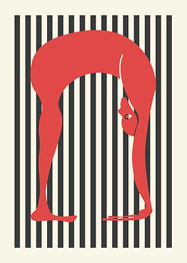 Red Figure Yoga Pose