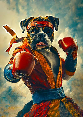 Joyful Boxer Canine: A Funny French Bulldog Pet