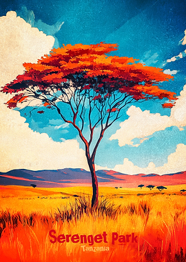 Serenget Park Art Poster