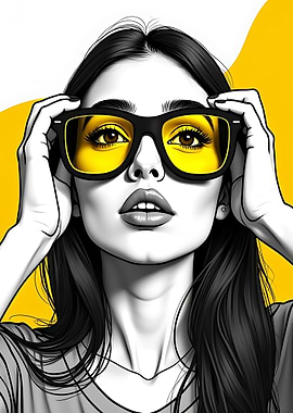 Woman in Yellow Sunglasses