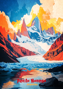 Perito Moreno Art Poster