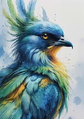 Watercolor Bird Portrait