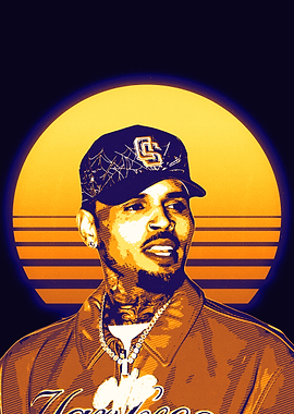 Chris Brown Retro Portrait vintage