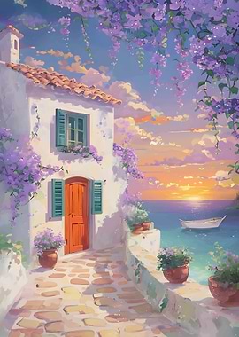 Mediterranean Sunset Cottage