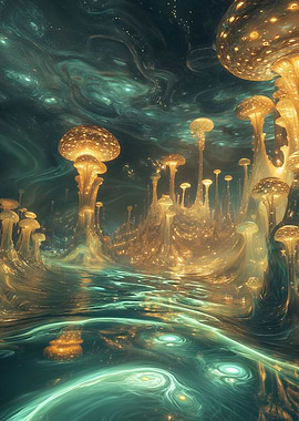 Glowing Mushroom Forest