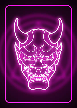 Neon Oni Mask