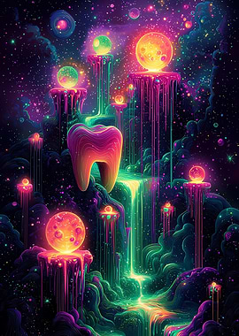Neon Cosmic Cascade