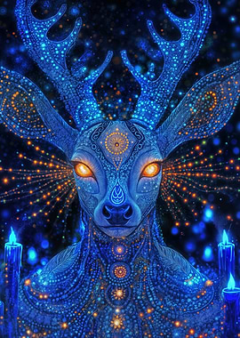 Glowing Deer with Candles