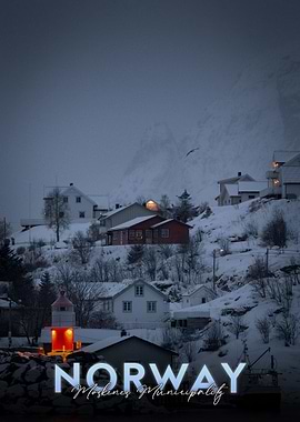 Snowy Norwegian Village