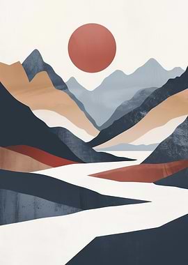 Abstract Mountain Landscape
