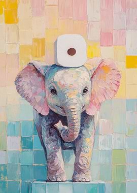 Elephant with Toilet Paper