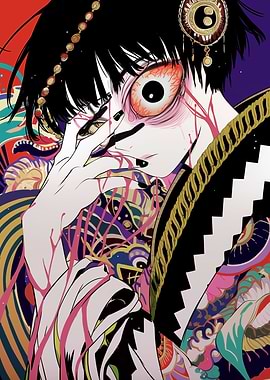 Anime Character with Bloody Eye