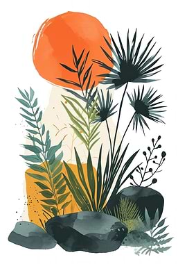 Abstract Tropical Art Print