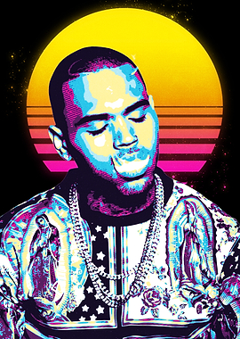 Chris Brown Retro Art