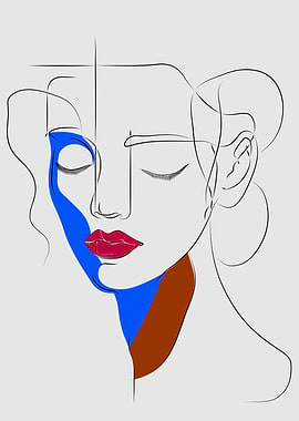 Line Art Woman Portrait