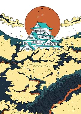 Japanese Castle Sunset