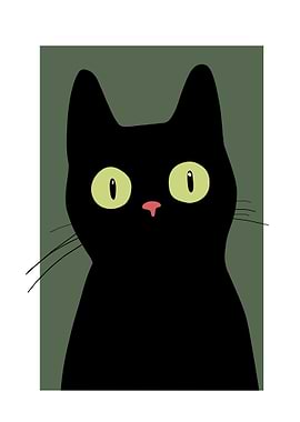 Black Cat with Big Eyes