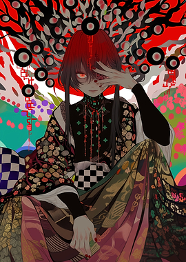 Anime Girl with Red Eyes