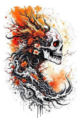 Skull with Floral Crown