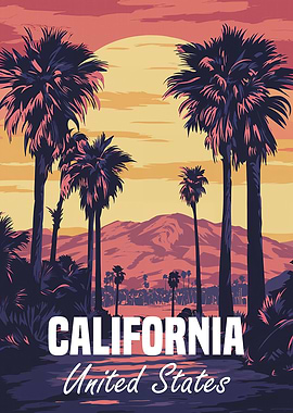 California Sunset Poster